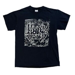 Y2K 2000s Hubris Death Metal Font Tour Tee T-Shirt Mens Medium Gothic